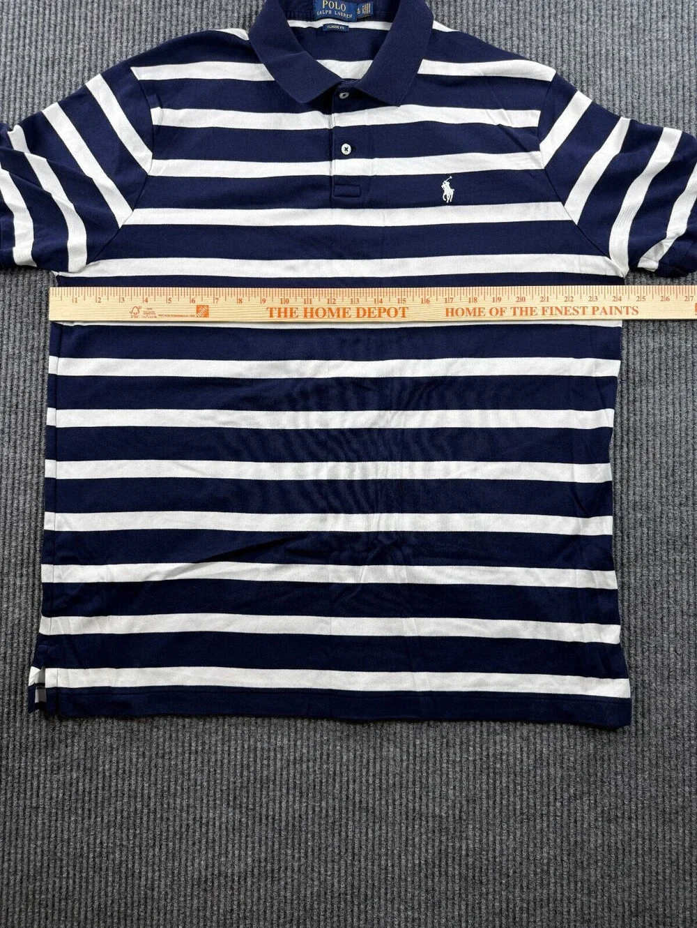 Polo Ralph Lauren Classic Fit Short Sleeve Polo Mens XL White Blue Striped